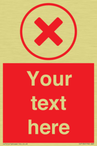 Custom red background, red cross in circle sign